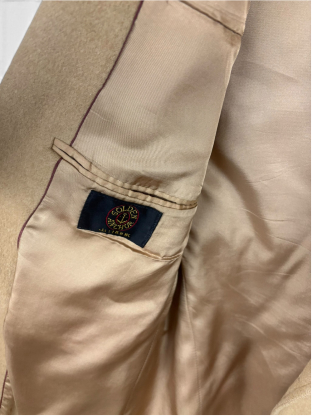 Vintage J.G. Hook Golden Anchor Camel Hair Blend Tan Blazer Sport Coat Men’s M - Picture 4 of 13